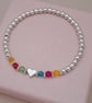 Personalised Family Bracelet with Heart Bead