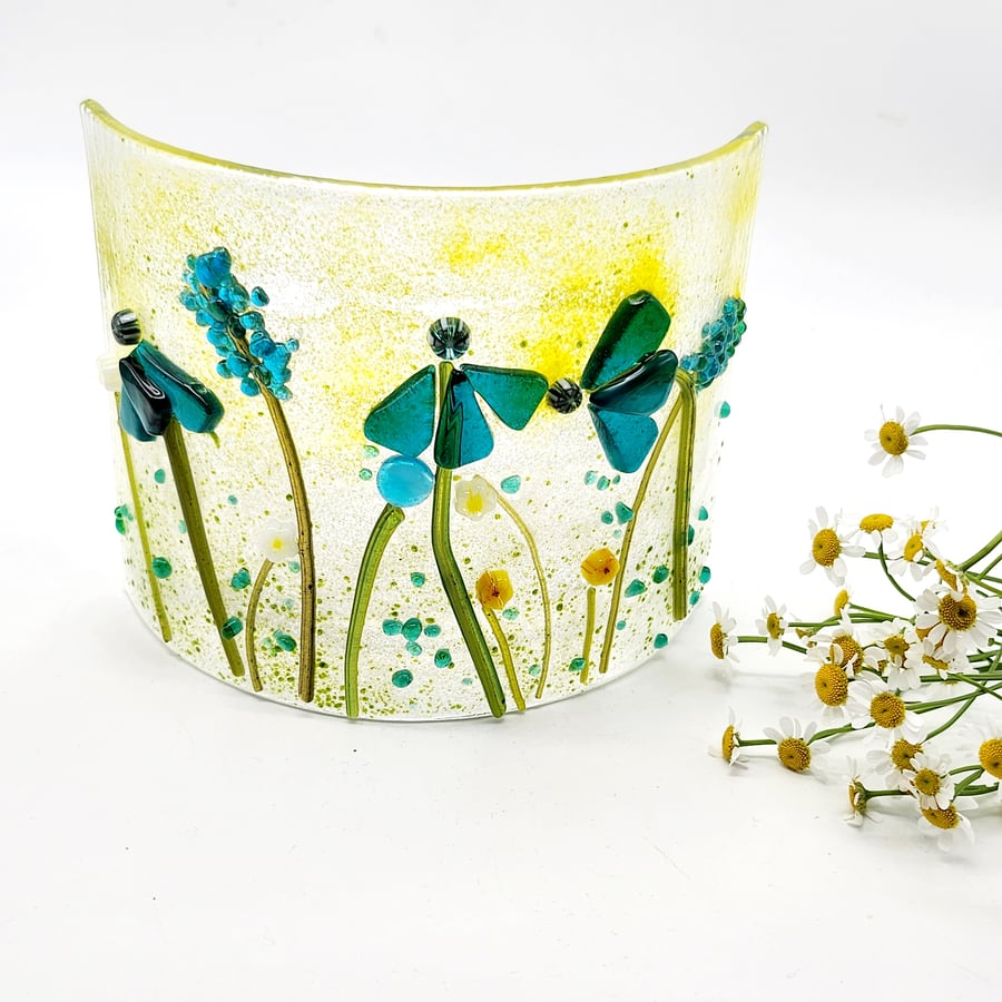 Fused Glass Meadow, Candle Curve, Ornament