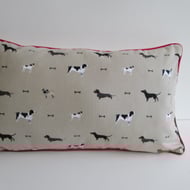 Sophie Allport Dogs Cushion Cover with Red Piping