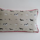 Sophie Allport Dogs Cushion Cover with Red Piping