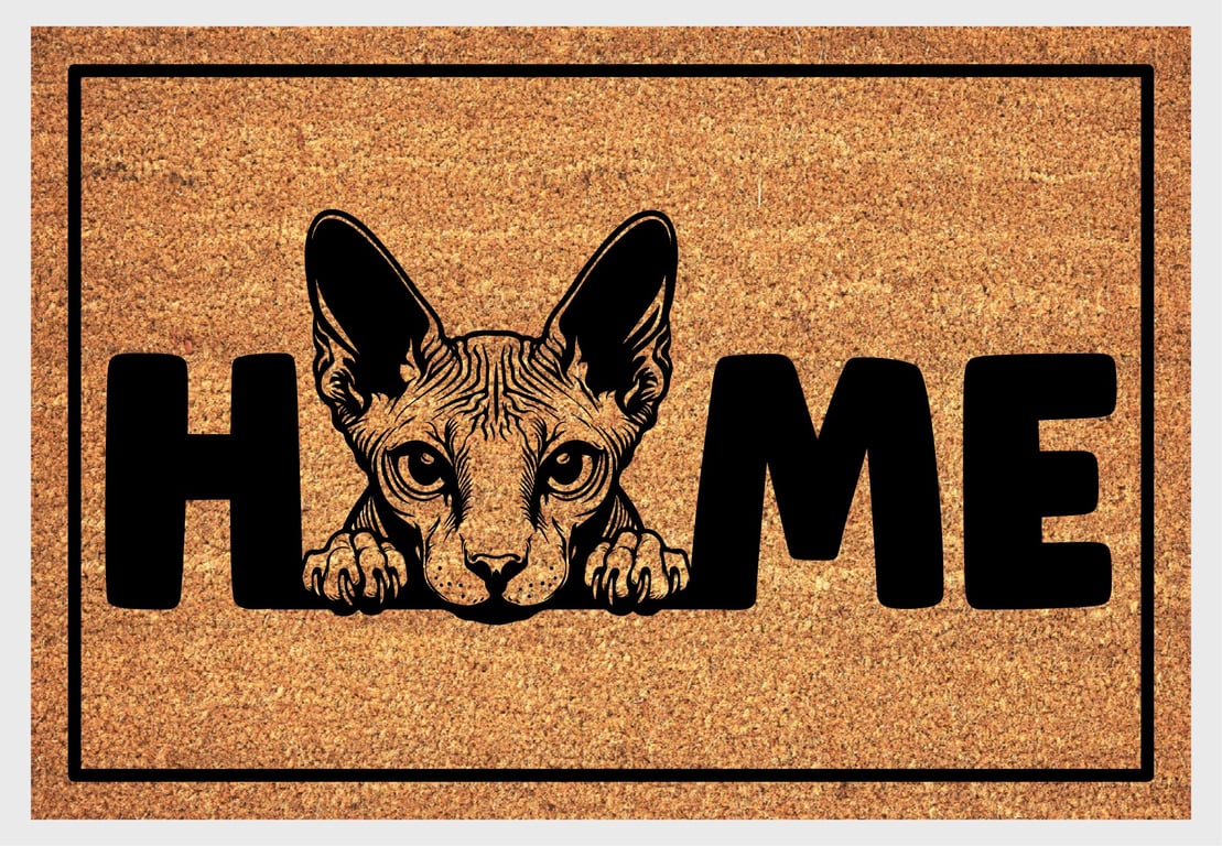 Sphynx Cat Home Door Mat No.1 - Sphynx Cat Welcome Mat - 3 Sizes