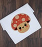 Personalised Embroidered Mushroom Kids T-Shirt - Sparkly Toadstool Custom Name T