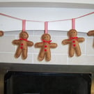 Gingerbread man garland, Christmas decor, festive bunting