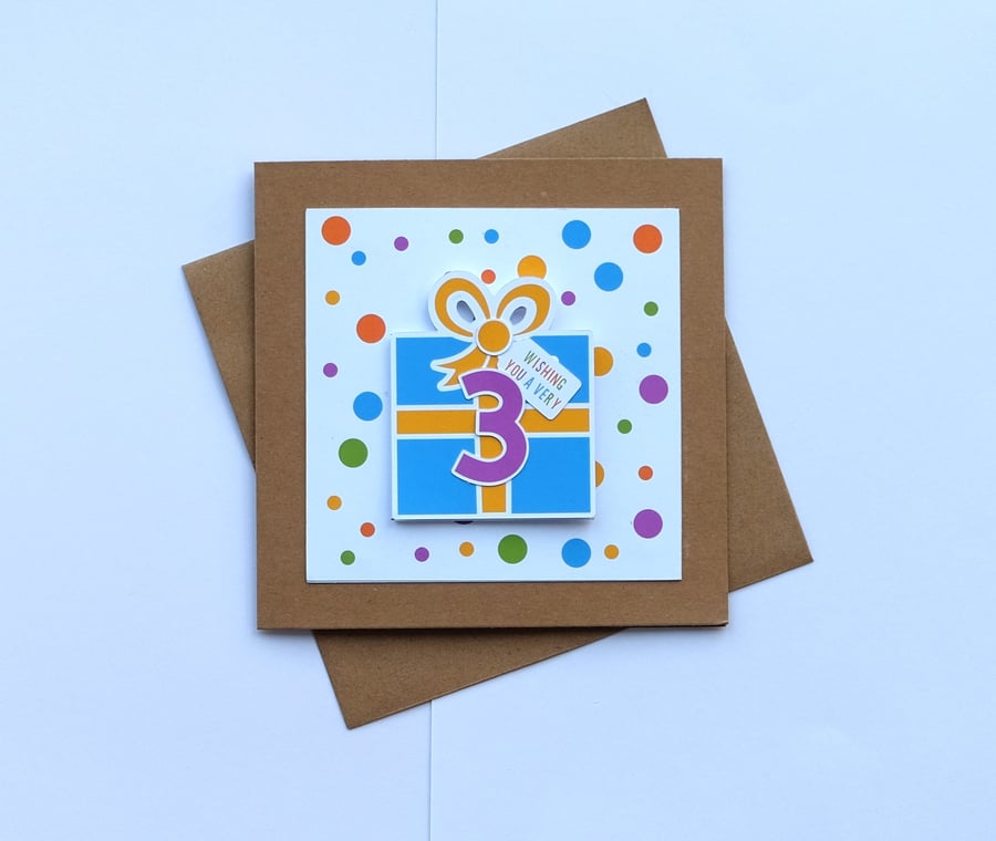 3rd Birthday Card: 'Lift the Flap' Birthday Present (1st, 4th, 5th, 7th) 