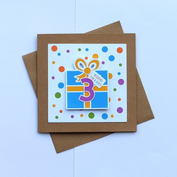 3rd Birthday Card: 'Lift the Flap' Birthday Present (1st, 4th, 5th, 7th) 