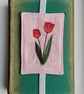 Pink Elasticated Bookmark with Embroidered Tulips - Image 7