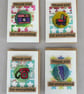 4 x Badges, 80s Badges, Badge Cards, Thank You Cards, Keepsake Cards