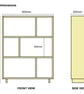 Solid Wood Shelving Unit, Low Bookcase Display Shelves - Staggered Shelves - Image 7