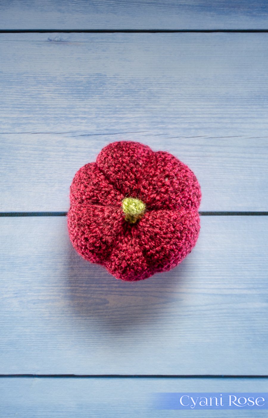 Cute pumpkin decoration crocheted in premium acrylic yarn