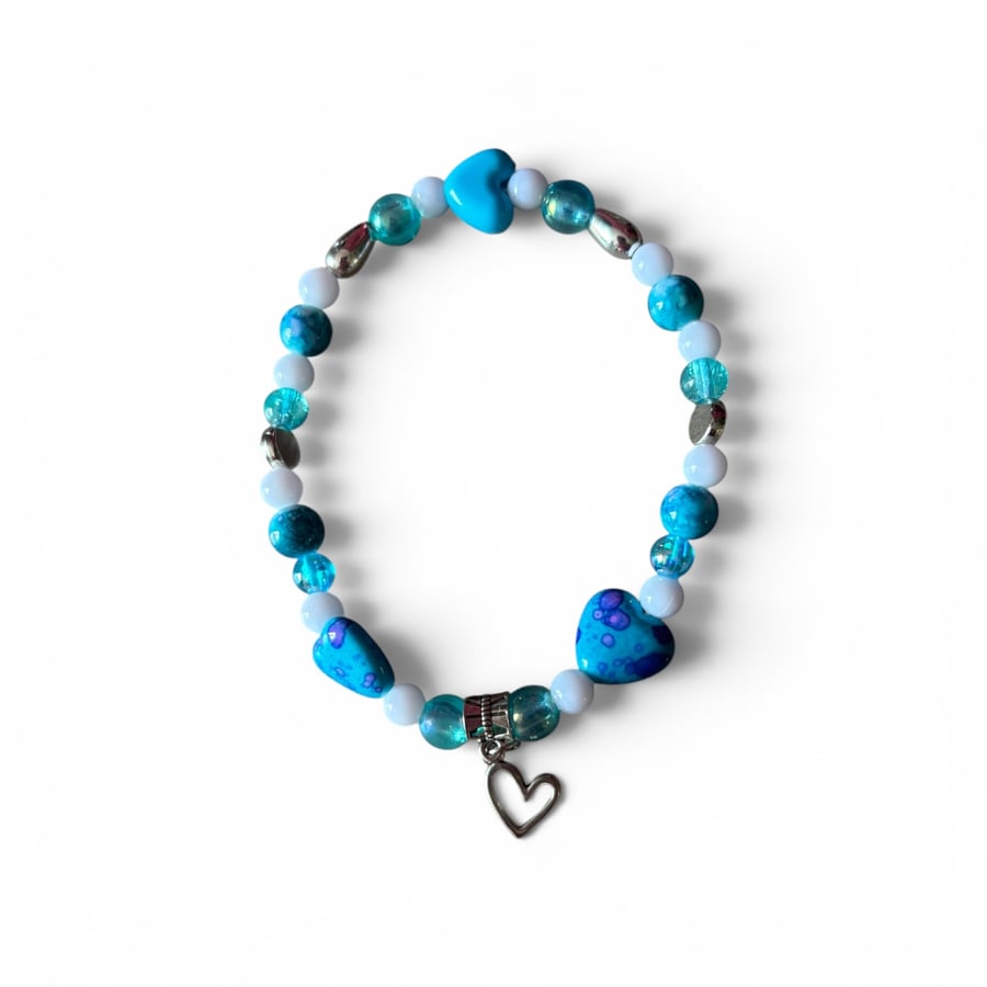 A beautiful blue handmade bracelet
