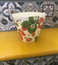 Handcrafted decoupaged "Strawberry and bee" design 130mm terracotta flower - Image 5