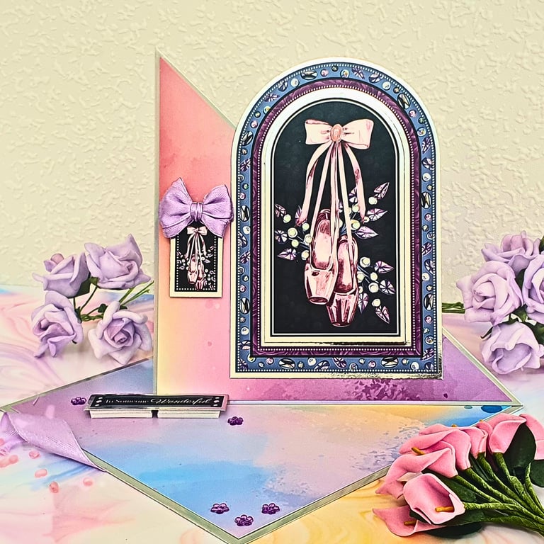 Ballerina Shoes Easel Card For Birthday & Any Occasion, To Someone Wonderful