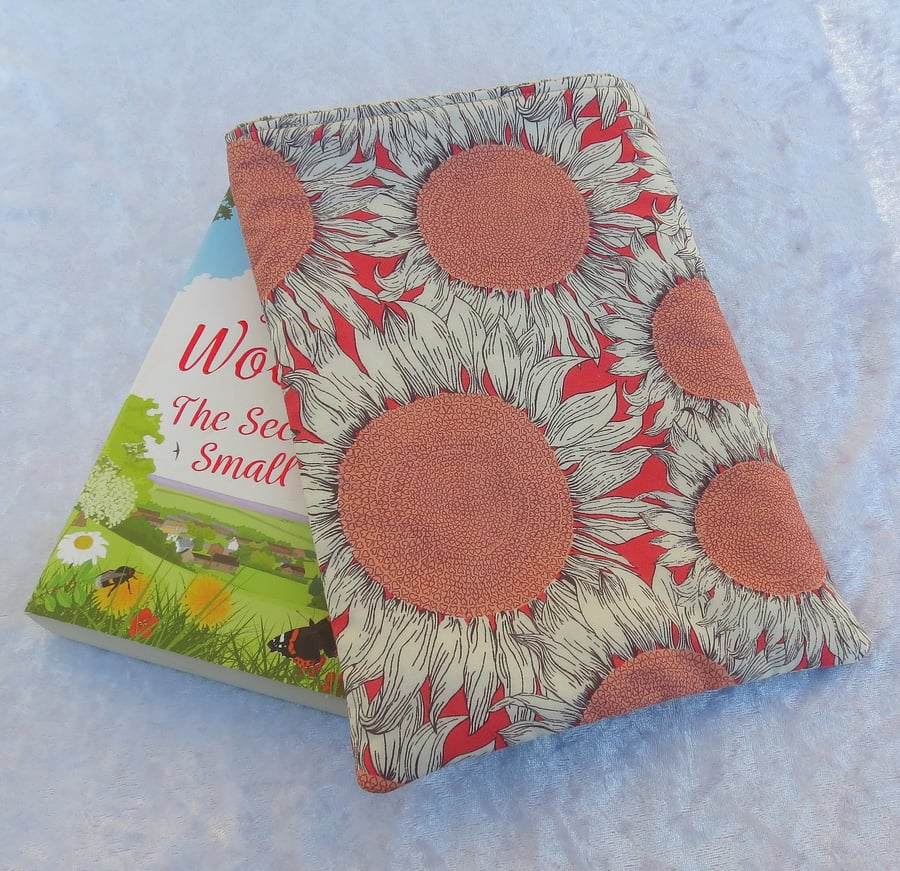 Book sleeve, Liberty Tana Lawn, size medium, sunflowers