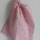P.E bag, toy storage bag, stars, pink, back to school, drawstring bag for girls
