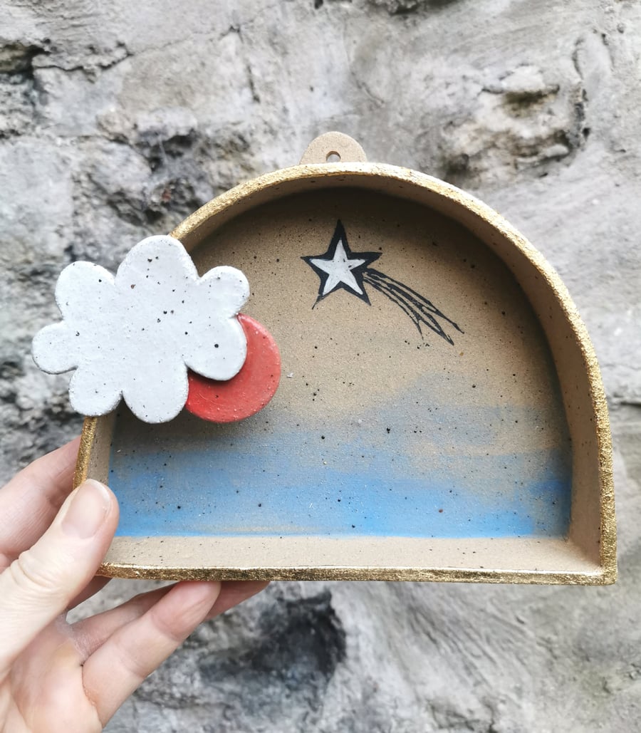 Perfectly Imperfect Evening Star Ceramic wall shrine