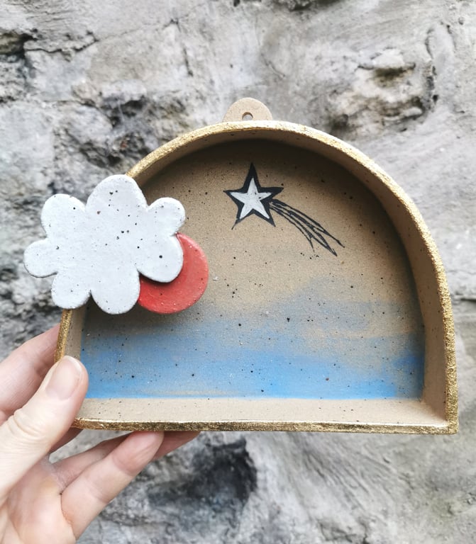 Perfectly Imperfect Evening Star Ceramic wall shrine
