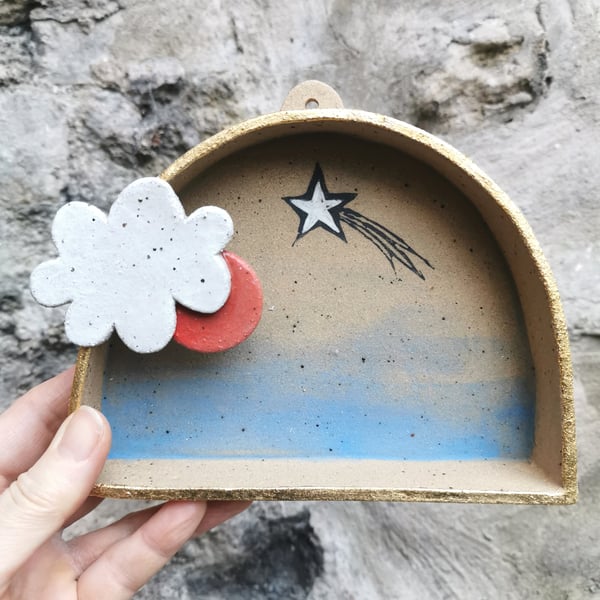 Perfectly Imperfect Evening Star Ceramic wall shrine