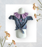 Cold Shoulder Tie Front Blouse With Gathered Collar And Scrunchie. 6-8yrs - Image 1