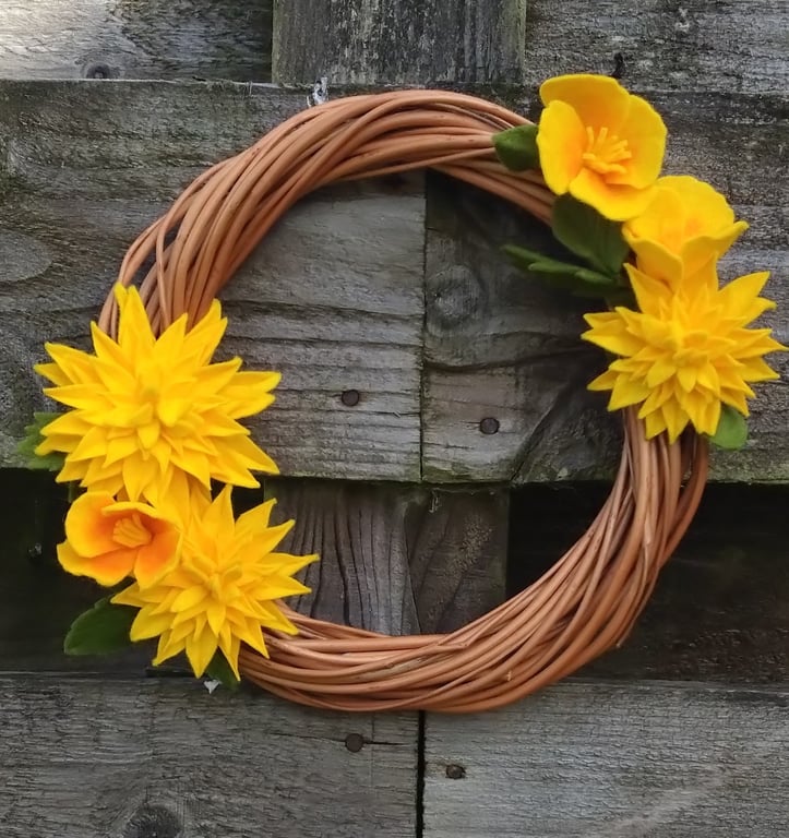 Willow wreath with flowers