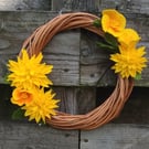 Willow wreath with flowers