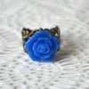 Sale! 20% off! Royal Blue Rose Ring