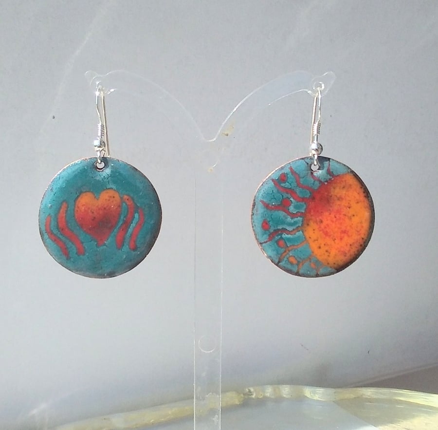 GAUDI INSPIRED DANGLY EARRINGS USING SGRAFFITO ENAMELLING TECHNIQUE