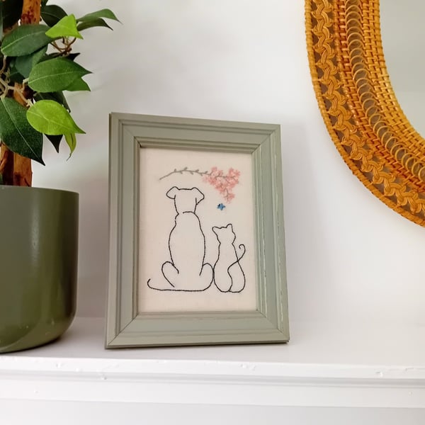 Hand Embroidered Framed Picture