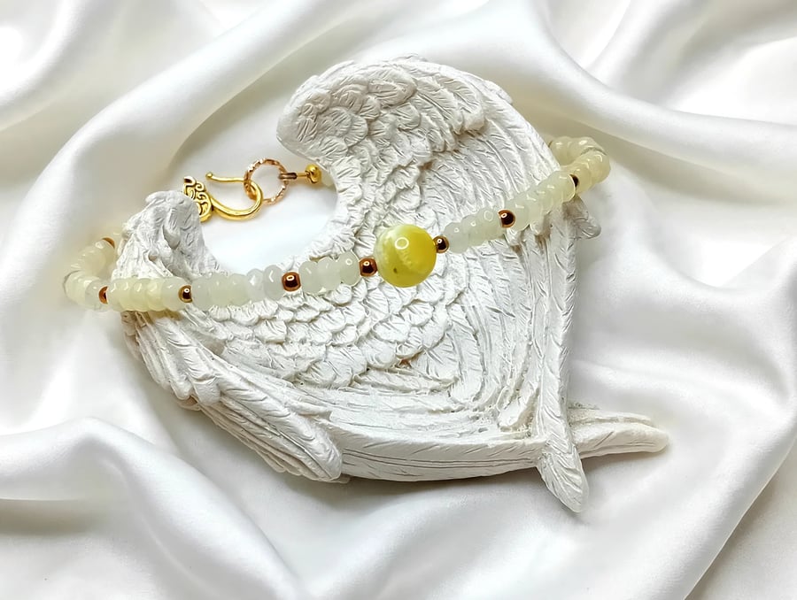 Yellow Chalcedony & Yellow Opal Bracelet