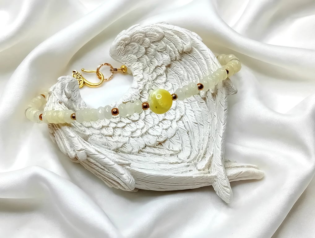 Yellow Chalcedony & Yellow Opal Bracelet