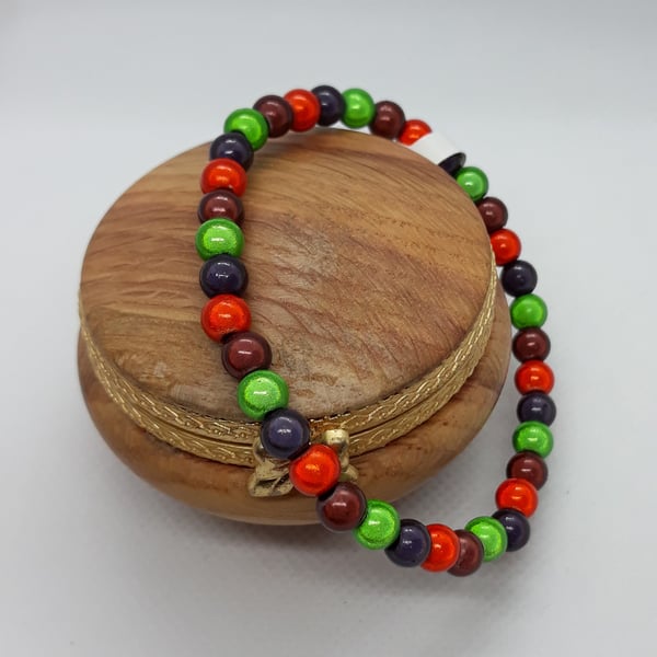 BR340 Autumnal colour miracle bead bracelet