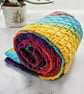 Colourful Square Lap Blanket, Vibrant Crochet Knee Warmer - Image 6