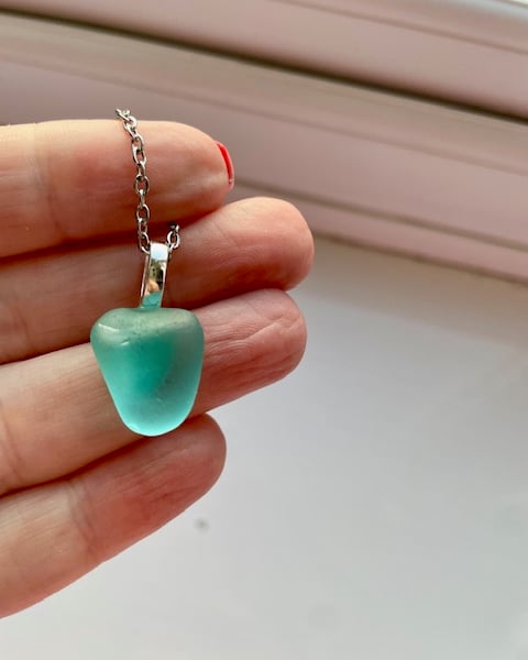 Lake Michigan Sea Glass Turqoise Necklace