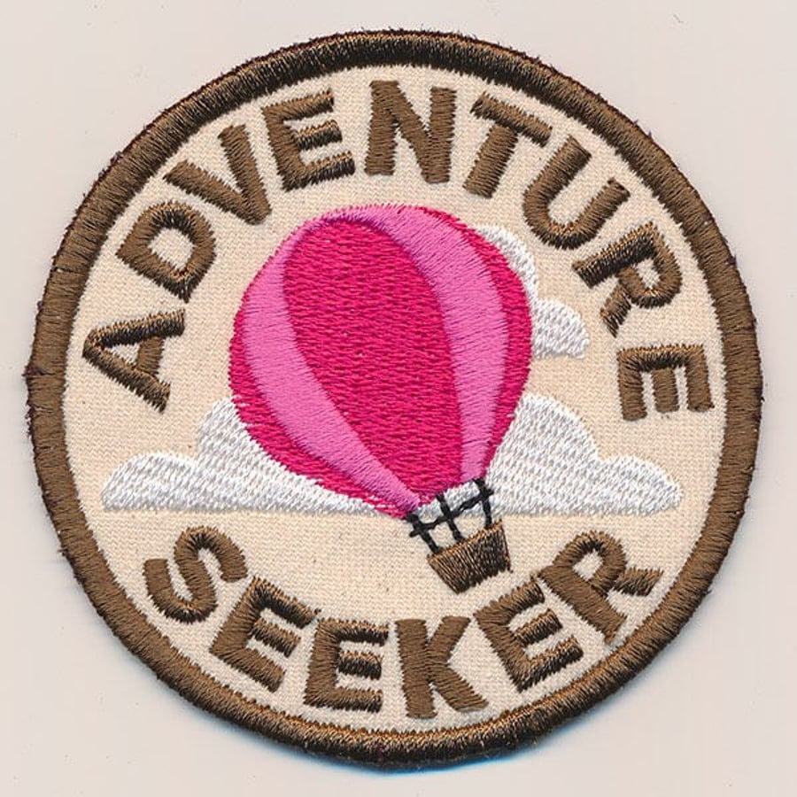 Adventure Seeker Embroidered Patch – Hot Air Balloon Patch avail in 2 sizes