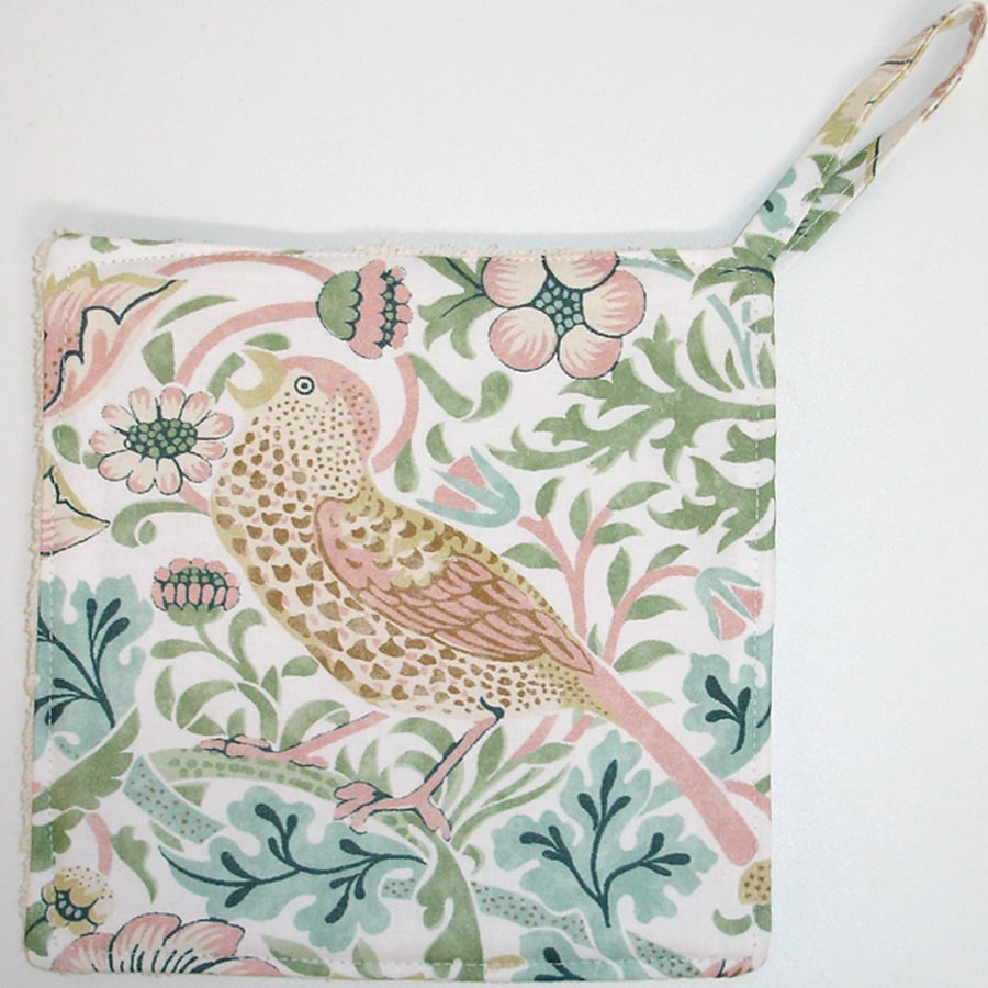 Pot Holder William Morris Strawberry Thief Birds Grab Mat Kitchen Chefs Pad