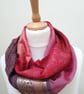 Sari silk double sided infinity scarf. Shades of burnt orange, burgundy, pink an - Image 2