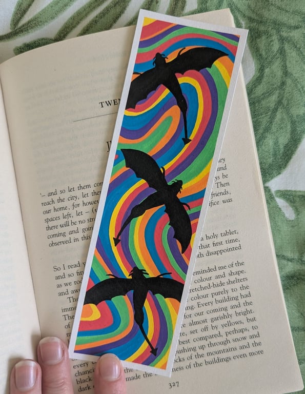 Handmade Multicoloured Swirl Dragon Bookmark