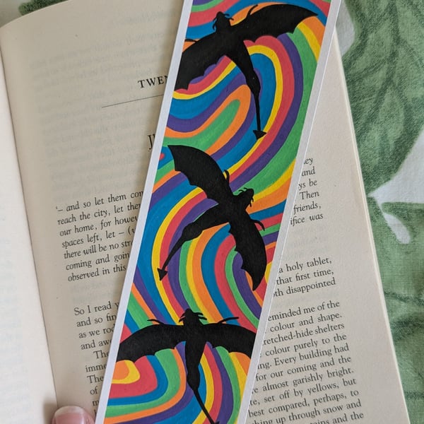 Handmade Multicoloured Swirl Dragon Bookmark