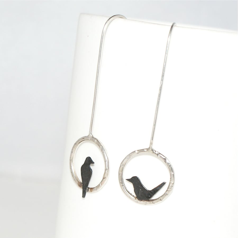 Mis-matched Little bird drop earrings