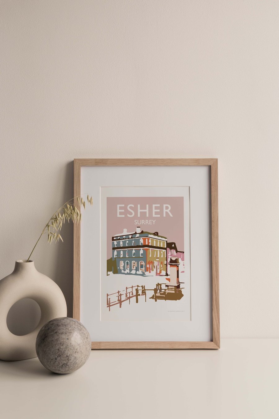Esher, Surrey, England UK Giclee Travel Poster