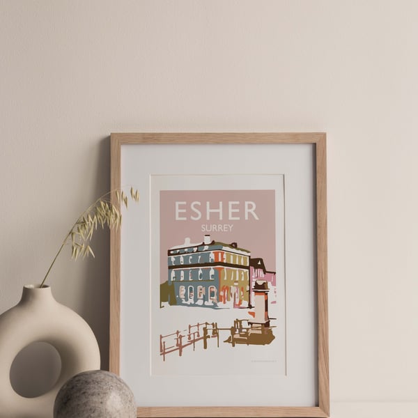 Esher, Surrey, England UK Giclee Travel Poster