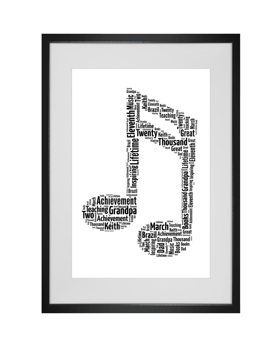 Personalised Musical Music Note Design Word Art Gifts 