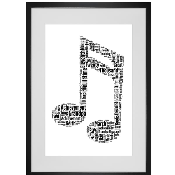 Personalised Musical Music Note Design Word Art Gifts 