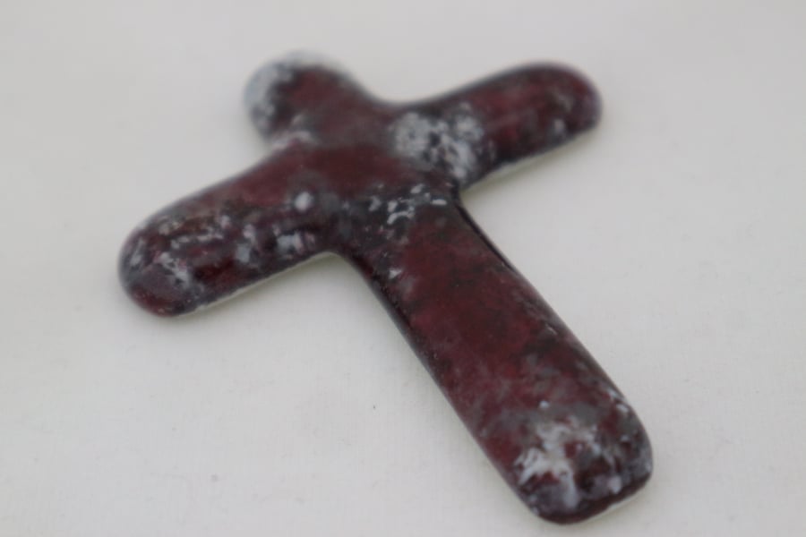 Handmade cast glass holding cross - Resurrection