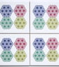 4 x Pastel Hexagon Pattern Ceramic Tile Coasters with Cork Backing - Image 1