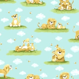 Fat Quarter Susybee Lyon The Lion All Over 100% Cotton Quilting Fabric