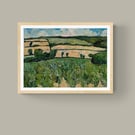 A4 print of Widdicombe fields, South Devon. 250gsm Fedrigoni 