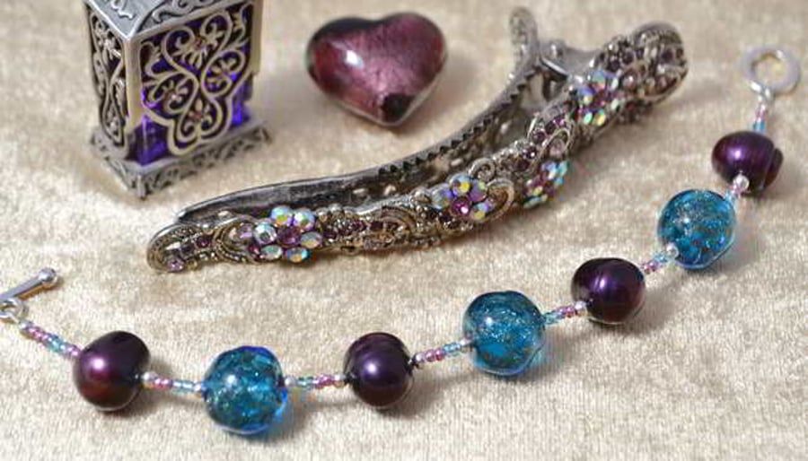 Murano Glass & Pearl Bracelet