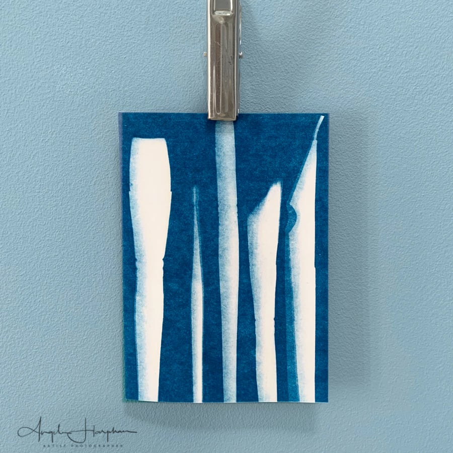 Cyanotype Blank Card - Brushes and Tjanting