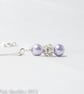 Lavender Pearl Rhinestone Necklace