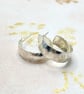 Silver Hoops Hammered Texture Handmade - Image 1